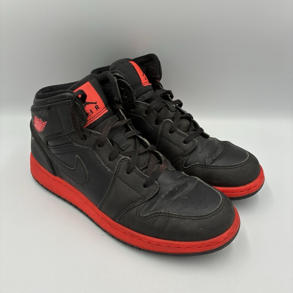 Air Jordan 1 Retro Mid Black Infrared 6Y Youth Basketball‎